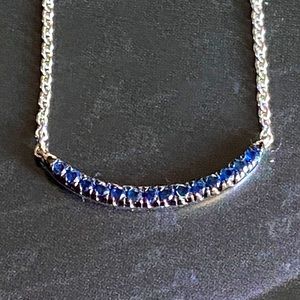 Gabriel & Co. Sapphire Curved Bar Necklace